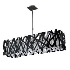 Tokio Rectangular Pendant 5 Light G9 Polished Chrome/Black/White