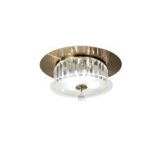 Tosca Flush Ceiling Round 4 Light G9 Antique Brass/Glass/Crystal