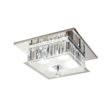 Tosca Flush Ceiling Square 4 Light G9 Polished Chrome/Glass/Crystal