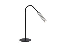 Tudor Table Lamp, 1 Light Adjustable Switched, 1 x 7W LED, 3000K, 436lm, Black/Aluminium, 3yrs Warranty