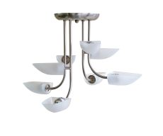 Udine Pendant 8 Light G9 Satin Chrome/Frosted Glass