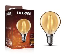 Classic Vintage LED Ball E14 Dimmable 4W 2200K, 470lm, Gold Glass