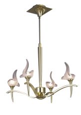 Viena Telescopic Pendant Round 4 Light G9, Polished Brass