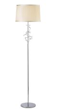 Willow Floor Lamp With Ccrain Shade 1 Light E27 Polished Chrome/Crystal
