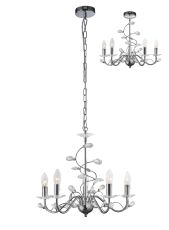 Willow Pendant WITHOUT SHADE 5 Light E14 Polished Chrome/Crystal