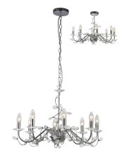 Willow Pendant WITHOUT SHADE 8 Light E14 Polished Chrome/Crystal