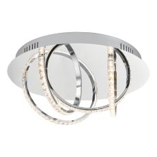 Zancara 4 Light 25W Integrated LED Polished Chrome Flush Fitting With Crystal Loops