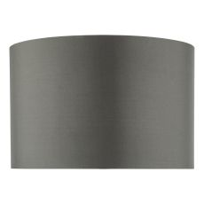 Zeya E27 Grey Faux Silk 37cm Drum Shade (Shade Only)