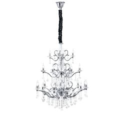 Zinta Pendant 3 Tier 22 Light E14 Polished Chrome/Crystal, (ITEM REQUIRES CONSTRUCTION/CONNECTION) Item Weight: 26.4kg